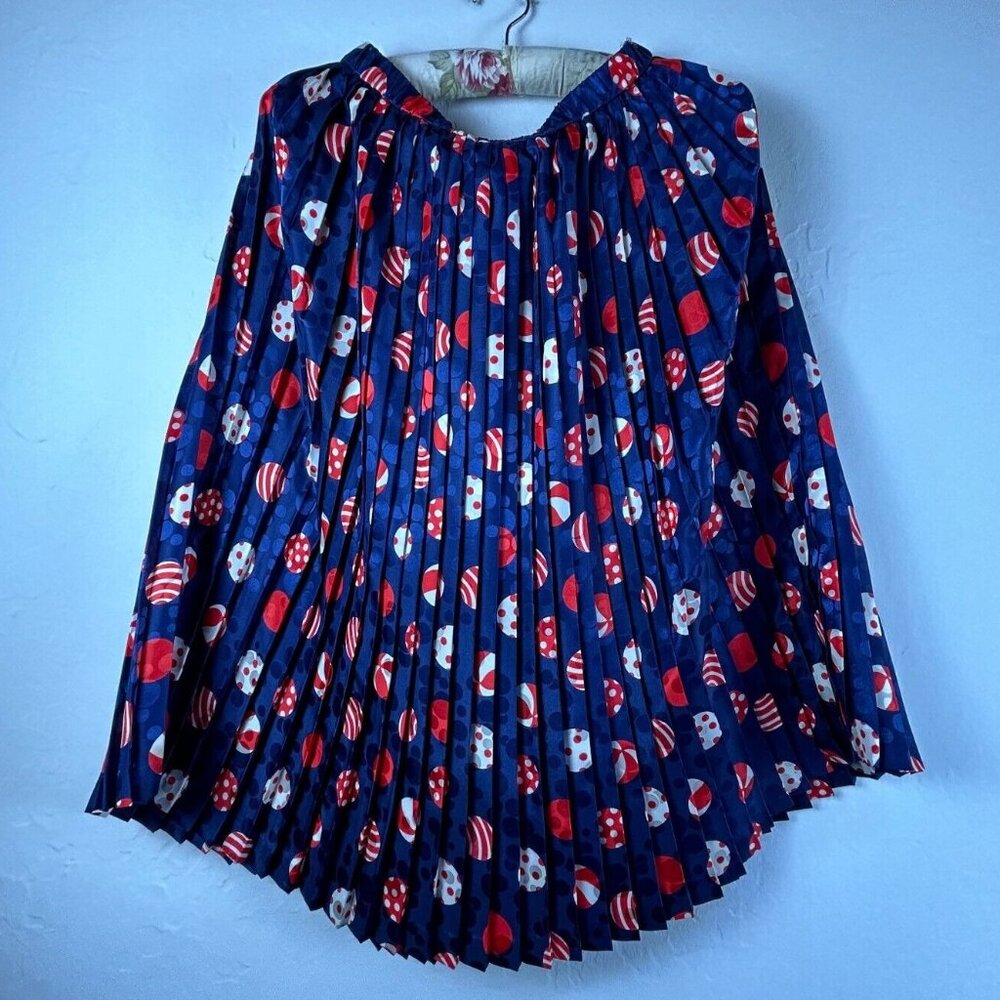 Da-Rue of California Women's 12P Blue Candy Printed Electric Pleated Round Skirt